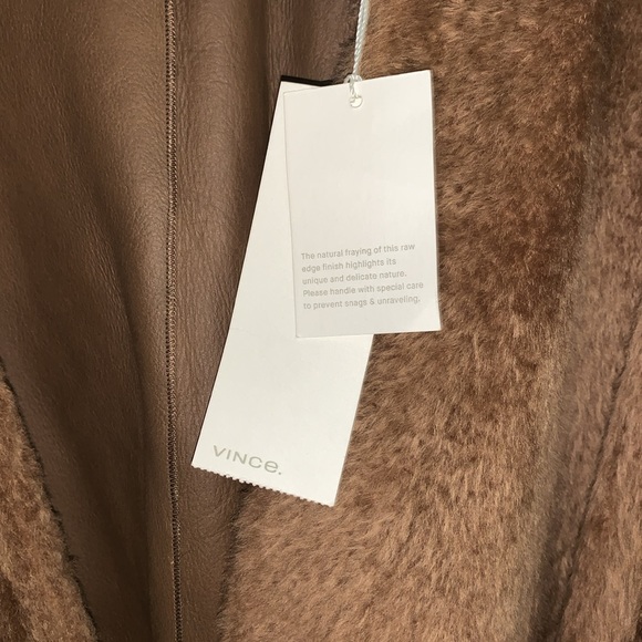Vince NWT Real Shearling Reversible Belted Long Coat - Picture 5 of 15